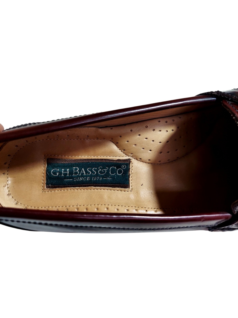 G.H. Bass Mens Lance Oxblood Leather Kiltie Buckle Loafers 8M Academia Preppy - Picture 3 of 13